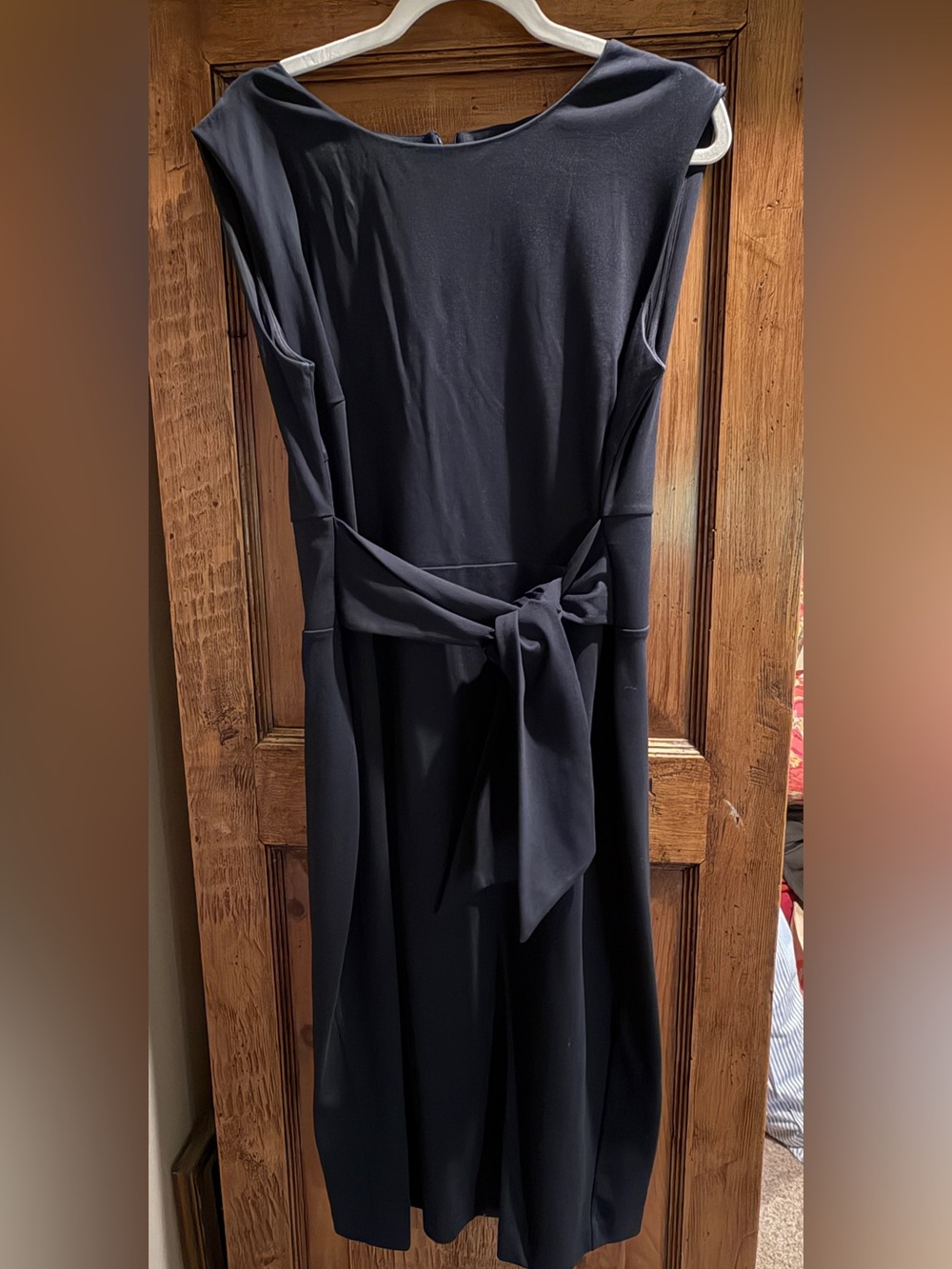 Boden Black Sleeveless Tie-Waist Midi Dress